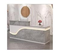 Bureau de réception moderne avec éclairage LED Comptoir de bureau avec tiroirs de rangement Élégant bureau secrétaire pour salon et hall - Mobilier de bureau (A24 L 132 cm)