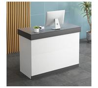 Bureau de réception moderne avec éclairage LED, comptoir de caisse pour vente au détail et salon, comptoir de bureau avec tiroirs de rangement, mobilier de réception élégant pour hall d'entrée (100 cm