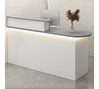 Bureau de réception moderne avec éclairage LED et plateau pour clavier - Comptoir d'affaires élégant pour les solutions de vente au détail et d'espace de travail