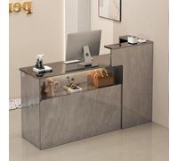 Bureau de réception moderne avec étagère et tiroirs, 120 cm - Idéal pour les magasins de détail, les cliniques et les salons, design élégant pour un hall d'entrée et des zones d'attente élégants