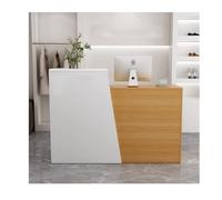 Bureau de réception moderne avec finition en noyer 80 cm - Comptoir compact - Solution élégante pour les magasins de vêtements et les salons de coiffure - Bureau élégant pour les petits espaces