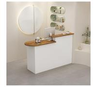 Bureau de réception moderne avec œillet de câble - Bureau élégant pour salons de beauté, bureaux à domicile et caisses de vente au détail - Comptoir de réception polyvalent (100 cm)