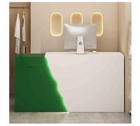 Bureau de réception moderne avec lumière LED Petit comptoir de vente au détail pour magasin de vêtements et salon de beauté Table de hall élégante (E-3 R-120 x 60 x 90 cm)
