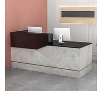 Bureau de réception moderne avec lumière LED, tiroirs verrouillables et armoire - Comptoir avant élégant pour halls, salons, espaces de vente au détail et bureaux à domicile - Meuble de réception