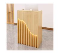 Bureau de réception moderne avec lumières LED - Bureau élégant pour salon de beauté, hall d'entrée et bar - Finition érable 60 cm