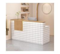 Bureau de réception moderne avec lumières LED - Comptoir élégant pour salon et bureau - Design de bureau spacieux - Mobilier de réception contemporain (D3 Gauche-100c)