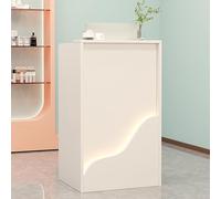 Bureau de réception moderne avec lumières LED | Support de comptoir | Petit bureau d'entrée avec tiroirs | Table de réception élégante pour la maison, le salon, le magasin, l'hôtel