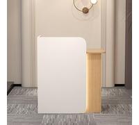 Bureau de réception moderne avec lumières LED, tiroirs verrouillables, table de comptoir de salon de beauté pour bureau, hôtel, hall d'accueil contemporain, meubles de réception