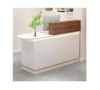 Bureau de réception moderne avec lumières - Table avant élégante avec tiroirs et armoires - Parfait pour le couloir et la caisse (L 80 cm)