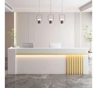 Bureau de réception moderne avec rangement - Comptoir chic avec éclairage doux pour les espaces d'affaires - Design élégant pour une expérience client améliorée