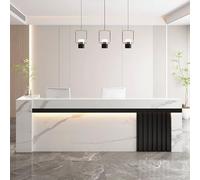 Bureau de réception moderne avec rangement | Comptoir élégant pour les entreprises | Comprend un éclairage doux | Parfait pour les espaces professionnels et l'interaction avec les clients