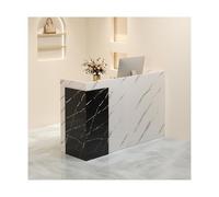 Bureau de réception moderne avec rangement élégant pour bureau à domicile et vente au détail, comptoir avant de 120 cm, pour hall d'entrée et utilisation commerciale, longueur 120 cm