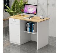 Bureau de réception moderne avec rangement en bois pour ordinateur de bureau élégant comptoir de réception pour hall d'entrée meubles de réception contemporains.