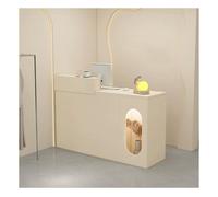 Bureau de réception moderne avec rangement et éclairage LED - Dimensions : 110 x 50 cm - Parfait pour les bureaux et les zones d'attente - Design élégant pour un professionnalisme amélioré