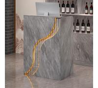 Bureau de réception moderne avec rangement et gestion des câbles | Bureau secrétaire élégant en MDF avec tiroirs | Mobilier de bureau pour la maison et le travail