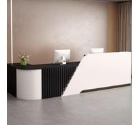 Bureau de réception moderne avec rangement - Table de comptoir élégante de 1,2 m pour bureau, salon de beauté, hall et restaurant - Design élégant noir et blanc pour espaces contemporains