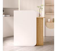 Bureau de réception moderne avec table d'ordinateur, en bois blanc, 60 x 95 x 45 cm - Idéal pour les supermarchés, les dépanneurs et les hôtels - Meuble de réception élégant