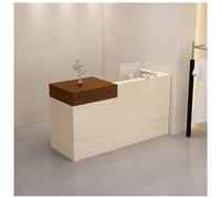Bureau de réception moderne avec tiroir à clavier, poste de travail élégant pour hôtels et réunions d'affaires, 140 cm, parfait pour les espaces professionnels