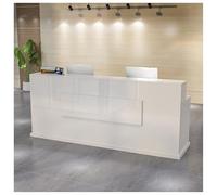 Bureau de réception moderne avec tiroir, comptoir en bois de 100 cm pour bureau de vente au détail, hall d'entrée, table d'ordinateur - Cassa bancone élégante pour un service efficace (A11 99,1 cm)