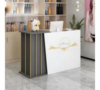 Bureau de réception moderne avec tiroir de rangement - Table d'enregistrement simple pour hall d'entrée - Comptoir de réception élégant pour bureau et hôtel.