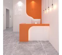 Bureau de réception moderne avec tiroir et armoire verrouillable Meuble de bureau élégant pour la maison, salon de beauté, hôtel et hall d'entrée Station de réception élégante côté droit