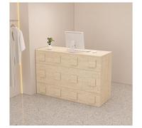 Bureau de réception moderne avec tiroir et petite armoire Station de travail informatique pour bureau et boutique, table Cassa élégante pour hall d'entrée et réception (C 80 cm)