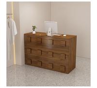 Bureau de réception moderne avec tiroir et petite armoire, table d'écriture informatique pour bureau, boutique, comptoir de caisse pour atrium et zone de réception (120 cm)