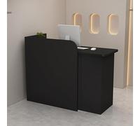 Bureau de réception moderne avec tiroir verrouillable 90 x 50 x 100 cm Noir - Table d'accueil élégante pour ordinateur et caisse enregistreuse, idéale pour les salons et les espaces de négociation