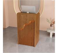Bureau de réception moderne avec tiroir verrouillable et étagères - Élégant support pour caisse enregistreuse - Beige - 60 x 40 x 96 cm