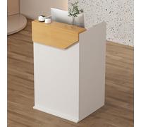 Bureau de réception moderne avec tiroir verrouillable et œillet de câble, compteur de billets pour hôtel, vente au détail, magasin de fleurs - Solution de mobilier élégante et fonctionnelle