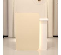Bureau de réception moderne avec tiroir verrouillable et lumières LED, grande table de comptoir avant pour la vente au détail, stand d'hôtesse de secrétaire dans le hall, salon de beauté, magasin