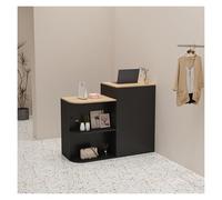 Bureau de réception moderne avec tiroir verrouillable, finition bois jaune clair, idéal pour les magasins de détail, les magasins de vêtements ou les salons de beauté