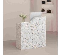 Bureau de réception moderne avec tiroir verrouillable Idéal pour les halls d'entreprise, les hôtels et les foires (abricot 60 x 40 x 95 cm)