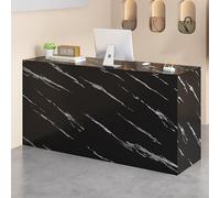 Bureau de réception moderne avec tiroir verrouillable pour salon de beauté, hall d'entrée, magasin ou bureau, noir, 100 cm