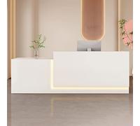 Bureau de réception moderne avec tiroir verrouillable réglable en hauteur 140 cm Meuble d'entrée élégant pour une utilisation professionnelle