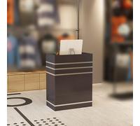 Bureau de réception moderne avec tiroir verrouillable | Table de comptoir avant pour hall, bureau, salon, vente au détail et magasin de thé au lait | Comptoir de bienvenue noir élégant