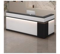 Bureau de réception moderne avec tiroir verrouillable - Table de comptoir blanche élégante pour salon/hall - Station de caisse enregistreuse fonctionnelle avec armoire de rangement - 100 cm