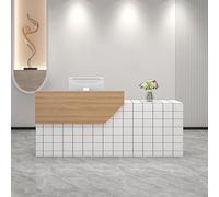 Bureau de réception moderne avec tiroir verrouillable, table de négociation avec plateau pour clavier, comptoir de vente au détail avec panneaux privés pour salon, hall, bureau, maison