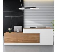 Bureau de réception moderne avec tiroirs - Comptoir de réception blanc pour salons de coiffure, bureaux, hôtels et magasins de vêtements - Meubles de réception élégants pour espaces esthétiques