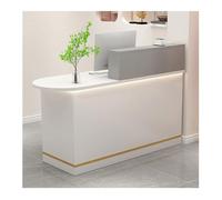 Bureau de réception moderne avec tiroirs et éclairage - Table de comptoir élégante pour salle de caisse - 100 cm - Design contemporain pour bureau et entreprise