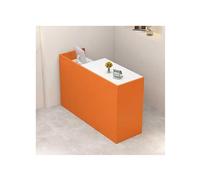 Bureau de réception moderne avec tiroirs verrouillables 80 cm gauche élégant comptoir caisse pour affaires, café, restauration, hall d'entrée élégant noir et blanc