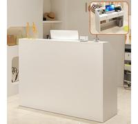 Bureau de réception moderne avec tiroirs verrouillables Bureau de réception avec panneaux privés pour la caisse, idéal pour les petits espaces dans le hall, salon, magasin, clinique ou salon de beauté