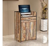 Bureau de réception moderne avec tiroirs verrouillables - Comptoir avant compact et armoire de rangement pour hôtel, hall, bureau, magasin de vêtements - 80 cm de largeur