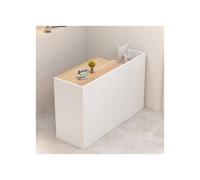 Bureau de réception moderne avec tiroirs verrouillables - Comptoir élégant pour café, restaurant, couloir - 100 cm - Finition bois blanc