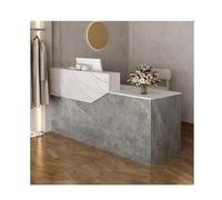 Bureau de réception moderne avec tiroirs verrouillables - Comptoir élégant pour salon, bureau, clinique, magasin et hall - Comptoir de réception de 150,1 cm de large (D à droite_L150 cm)