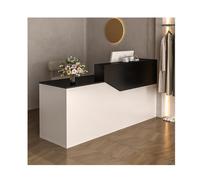 Bureau de réception moderne avec tiroirs verrouillables, élégant comptoir de 260 cm pour bureaux, salons, cliniques, magasins et maisons, parfait pour les halls et les zones d'attente