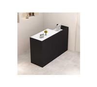 Bureau de réception moderne avec tiroirs verrouillables, élégant comptoir de bienvenue noir et blanc pour café, salle de restauration, 80 cm de largeur