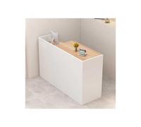 Bureau de réception moderne avec tiroirs verrouillables en bois blanc pour affaires, café, traiteur, couloir, 80 cm, côté gauche, élégant comptoir pour vitrine