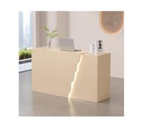 Bureau de réception moderne avec tiroirs verrouillables et grommets de câble, bureau avant élégant pour salon, bureau, hall et boutique, 120 cm