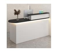 Bureau de réception moderne avec tiroirs verrouillables, petite table de caisse pour magasins de commodité et de vêtements, comptoir en bois avec rangement, 160 cm